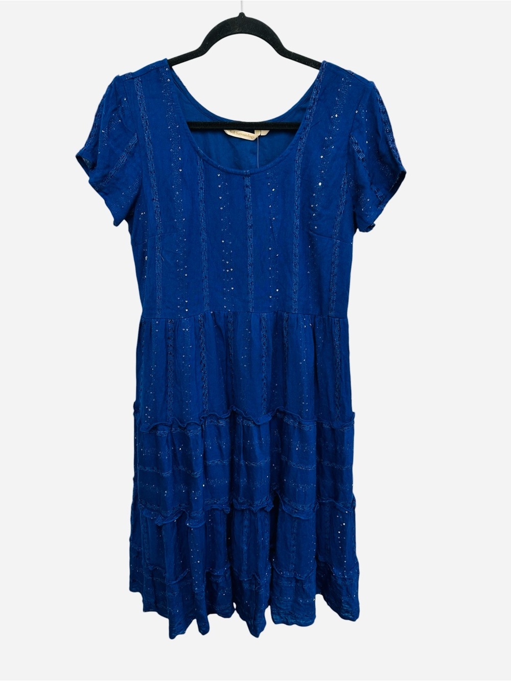 Soft Surroundings Kara Shimmer Dress in blue with sequins Size M Petite NEW - Picture 2 of 12